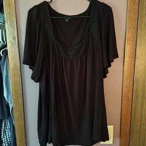 Women’s Torrid blouse with lace accents Black Size 3